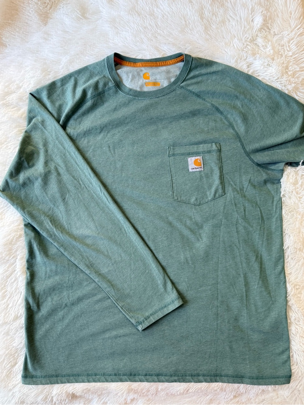 Carhartt Long-Sleeve Pocket Tee — Sage Green